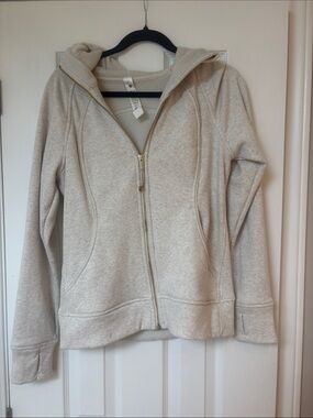 lululemon athletica Light Gray Zip Hoodie Scuba (with hood)